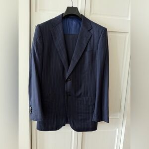 Italian Wool Navy Pinstripe Suit Luca Sartoria | Tailored Blazer & Trousers